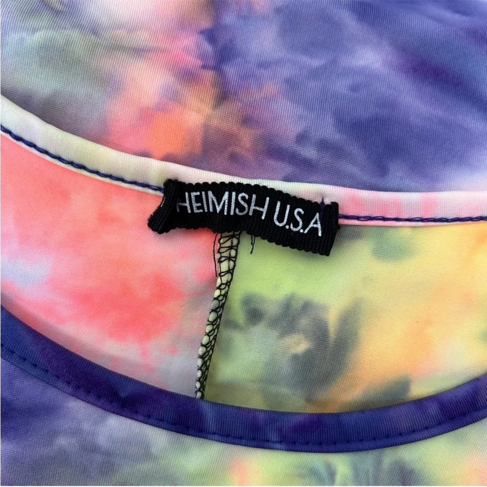 HEIMISH USA Tie Dye Skater Dress Size Small Colorful - Picture 5 of 6